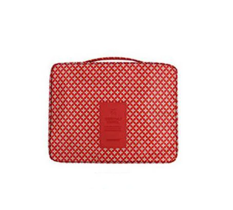 Red four pointed sta QIAQU, брендовая мужская и женская косметичка, косметичка, красивый чехол, органайзер для макияжа, сумка для туалетных принадлежностей, наборы для хранения, сумка для мытья в дороге - Цвет: Red four pointed sta