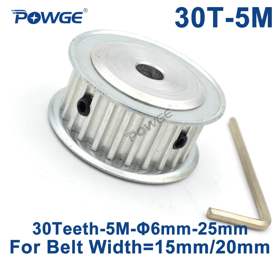 Зубчатый синхронный шкив POWGE 30 зубцов HTD 5 м с отверстием 5/6/6.35/8/10/12/14/15/16/17/18/19/25 мм