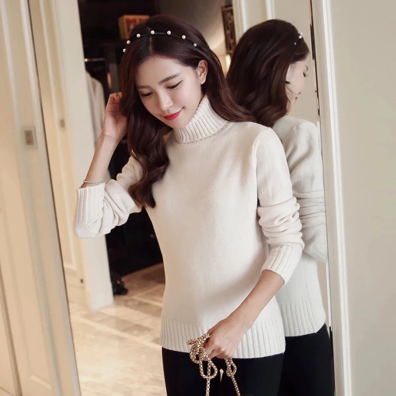OHRYIYIE Women Turtleneck Winter Sweater Ladies Knitted Warm Sweaters And Pullovers Female Tricot Jumper Pull Femme Tops | Женская