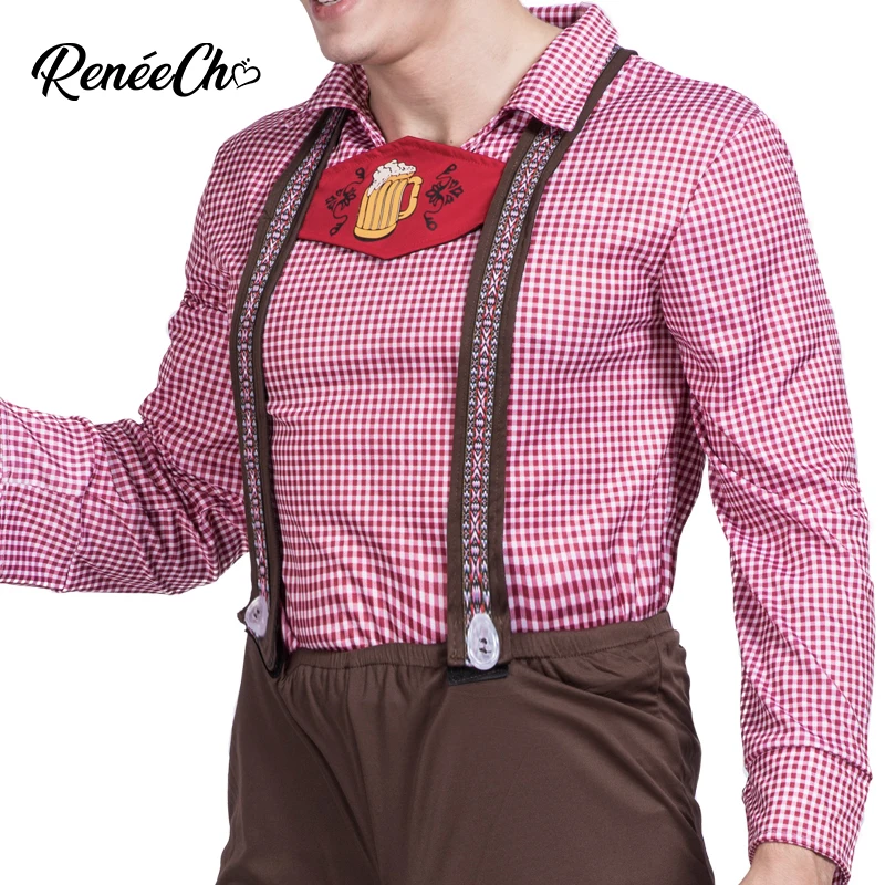 Reneecho костюмы на Хэллоуин для взрослых мужской костюм Lederhosen Косплей традиционный