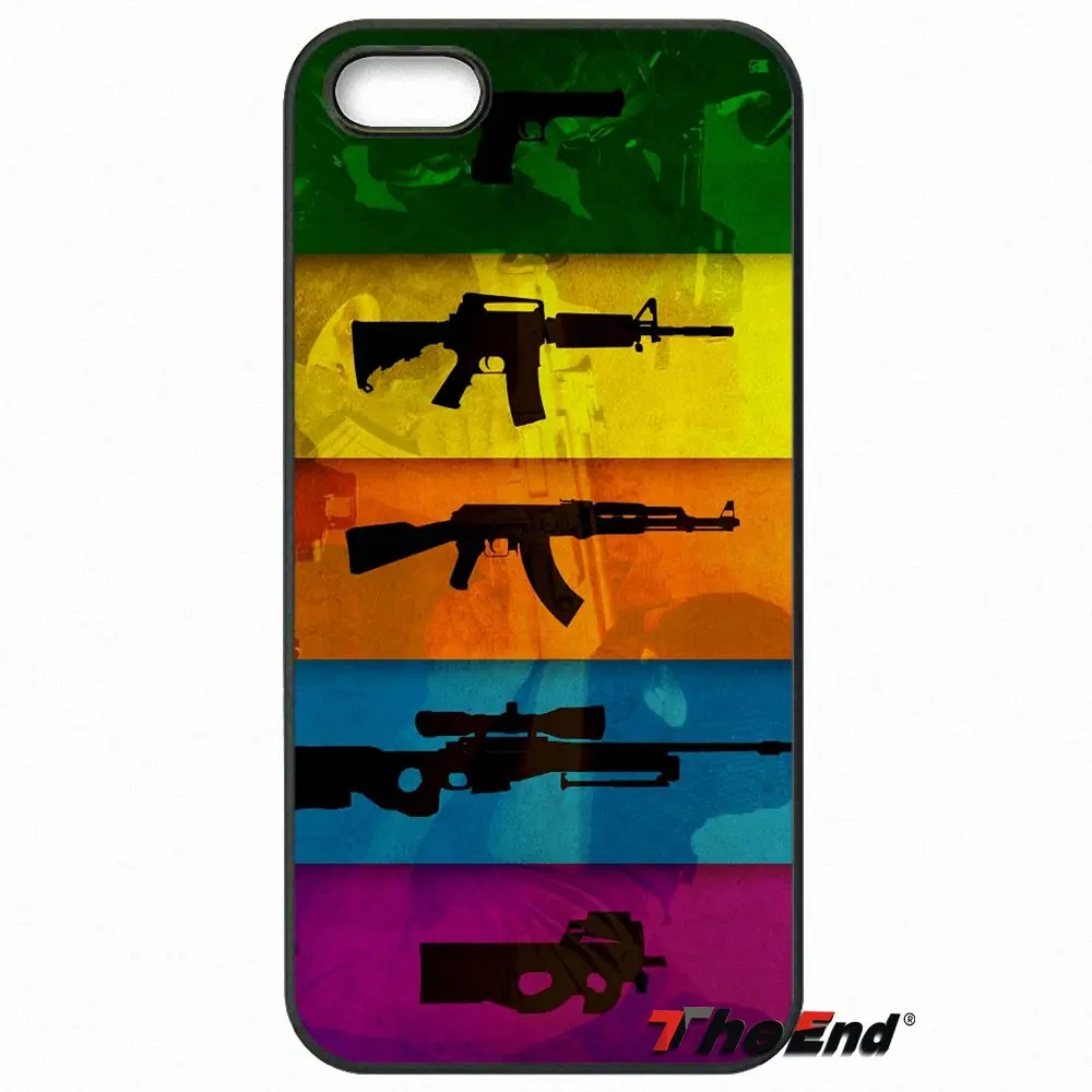Counter strike CS GO guns жесткий черный чехол для телефона iPhone X 4 4S 5 5C SE 6 S 7 8 плюс Galaxy J5 J3 A5 A3