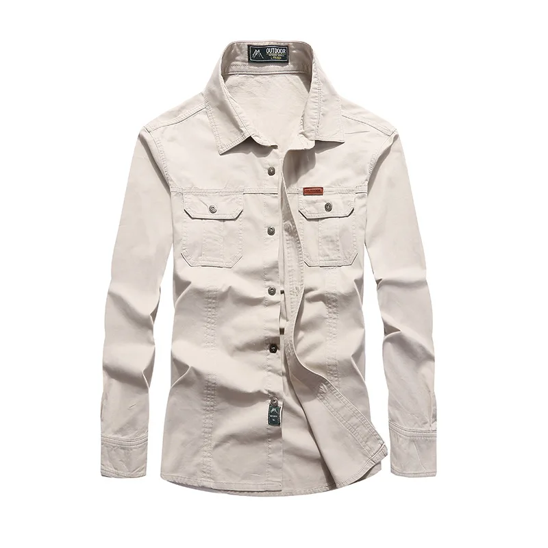 Джинсовая рубашка Для мужчин Camisa Masculina в стиле милитари Армейский зеленый