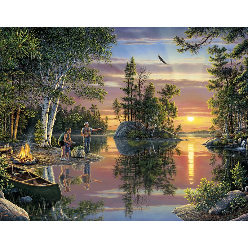 5D DIY алмазная живопись вышивка крестиком квадратная мозаика Алмазная пейзаж lakeside