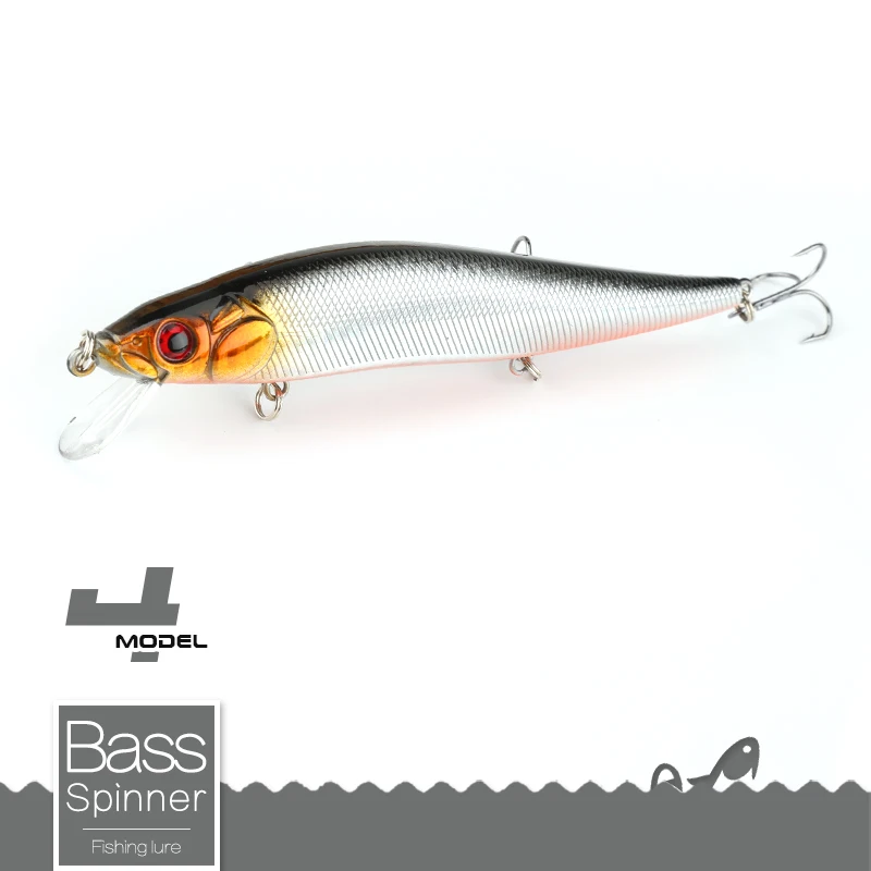 Black and Silver DONQL 1 шт. жесткая приманка гольян 14 см 24 г с 3 тройными крючками 3D Глаза рыболовные аксессуары снасти реалистичные приманки - Цвет: Black and Silver