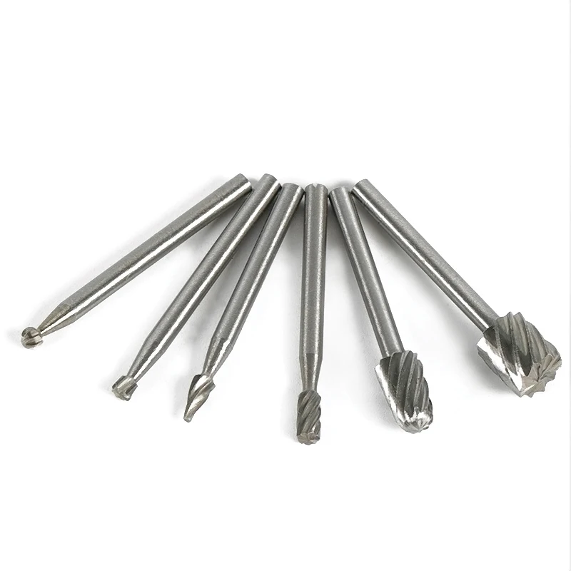 6XMilling Cutter Dutoofree роторные инструменты специальное сиденье специальный локатор Рог фиксированная база 6 шт. фрезерный станок для дерева набор Dremel аксессуары электроинструмент - Цвет: 6XMilling Cutter
