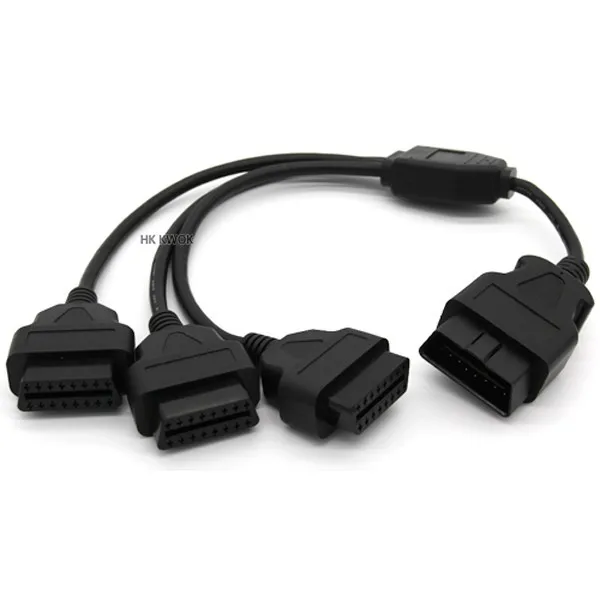 Прямая головка 16 Pin OBD 1 до 3 сплиттер кабель провода удлинители мужской тройной разъем для нескольких OBD2 оборудования