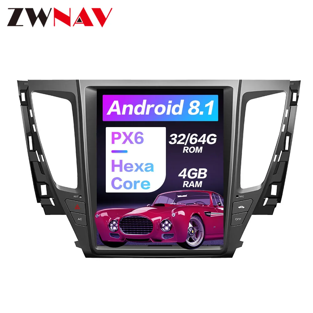 ZWNVA Тесла ips экран Android 8,1 4+ 64G автомобиль нет DVD плеер радио gps навигация для MITSUBISHI PAJERO sport