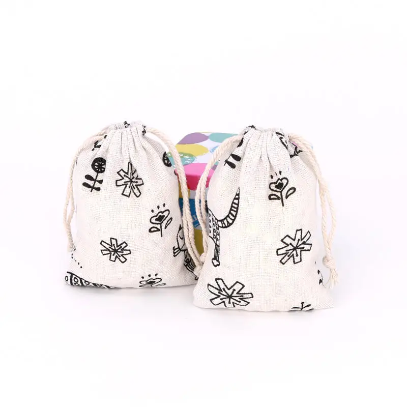 

5 шт., льняные хлопковые сумки KoMee 8x10, 9x12 см