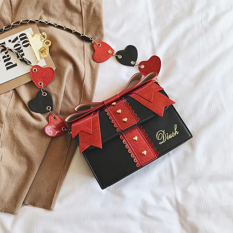 Сумка-мессенджер женская с бантом модная однотонная Повседневная