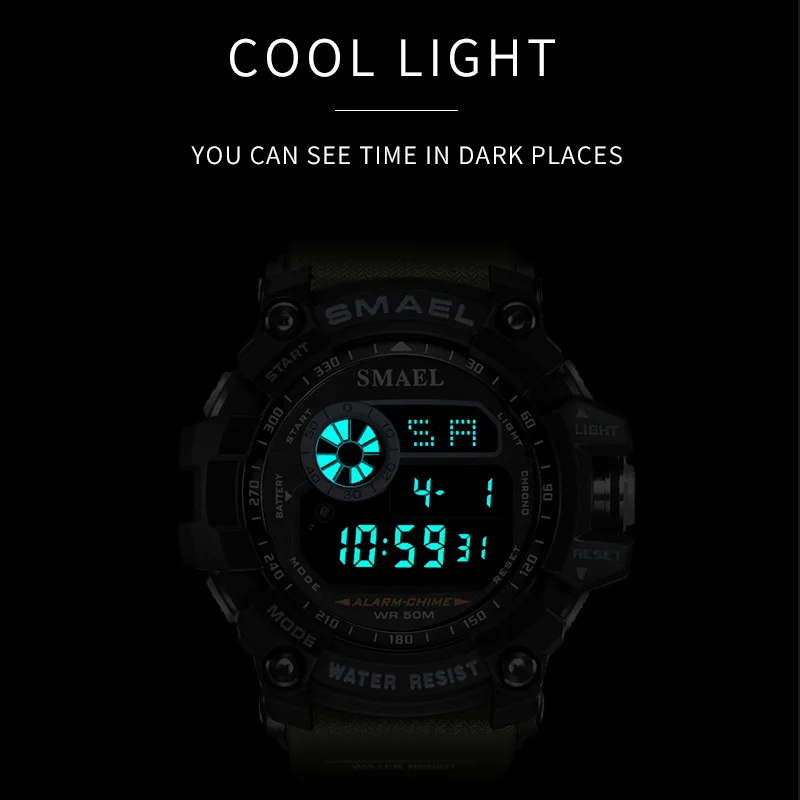 

Mens Sports Watches Famous Brand Luxury Men's Military Army Watch Digital LED Electronic Waterproof Men Wristwatches Male SMAEL