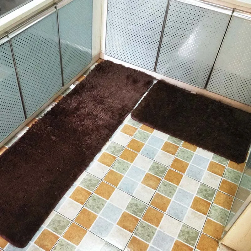 2 шт./компл. лохматый Противоскользящий моющийся современный кухонный коврик для