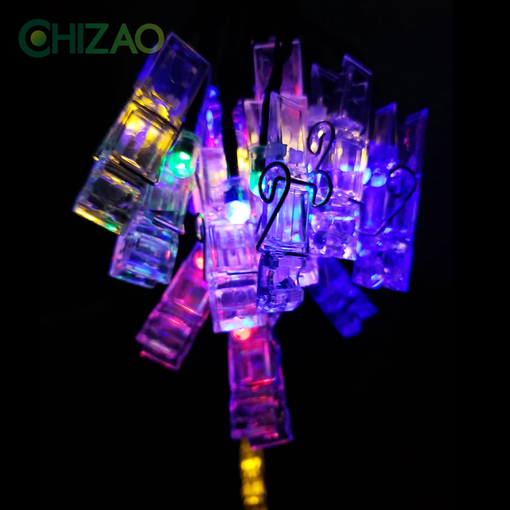 CHIZAO держатель с зажимом для фотографий солнечные светодиодные цветные гирлянды