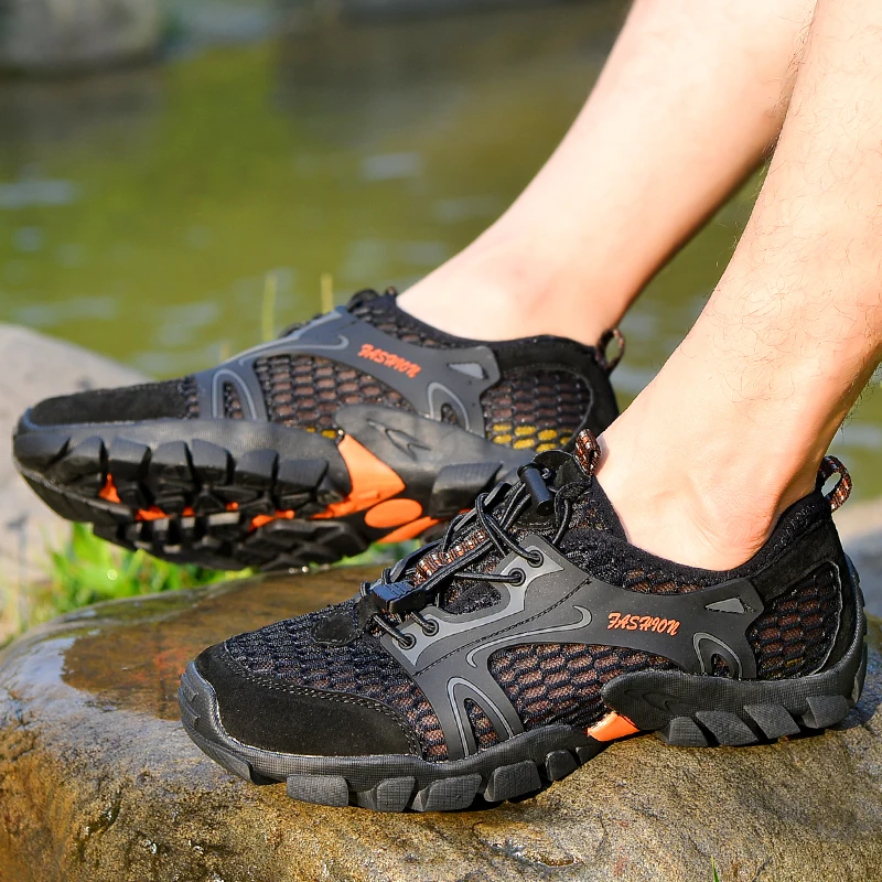 Size 39-50 Men NonSlip Hiking Shoes Quick Dry Breathable Upstream Water Outdoor Sport Climbing Sneakers Beach Wading | Спорт и