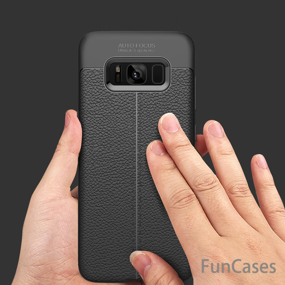 Для Samsung S8 Plus кожаный TPU чехол из углеродного волокна матовый Силиконовый Fundas conque