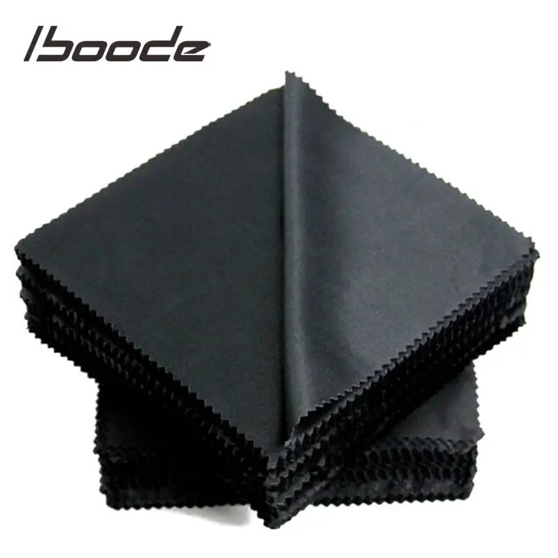 Iboode 10 шт./партия очки из микрофибры, тканевые солнцезащитные очки, ткань для очистки глаз, очки, черная ткань для очистки линз 14x14 см