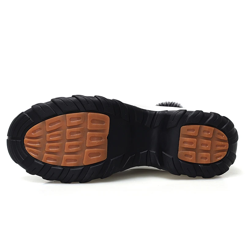 Зимние женские ботинки размера плюс 26 см Ботильоны на платформе с теплым мехом