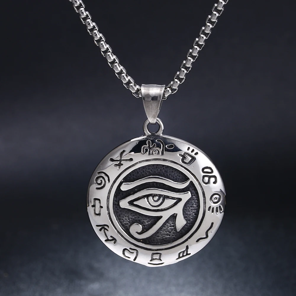 Ожерелье с кулоном в стиле хип хоп/рок религиозный Египетский Глаз хора древний