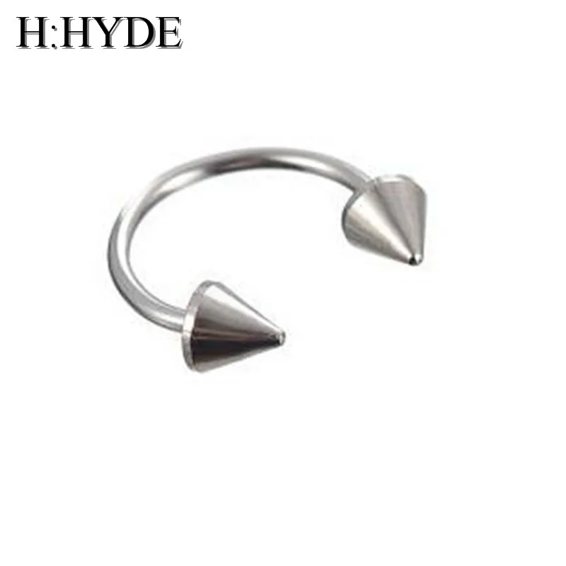 H:HYDE 1pcs 2018 new fashion lip stainless steel body and fake earrings punk Gothic nose stud septum piercing jewelry DY | Украшения и