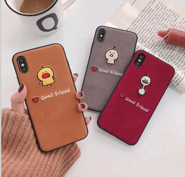 Роскошный вышитый чехол для телефона с рисунком цыпленка Iphone Xs Max Xr цветочный из