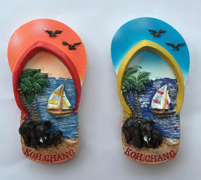 Высококачественные тайские тапки Koh 3D магниты на холодильник домашний декор