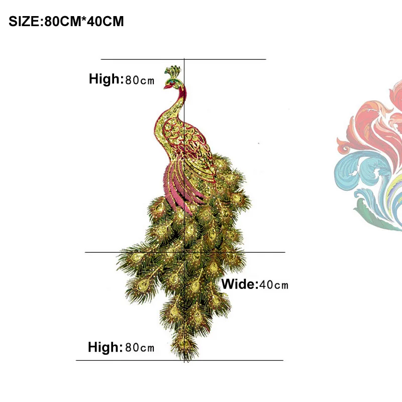 1 шт. золотые патчи с павлиньим принтом одежда швейная ткань для женщин платья
