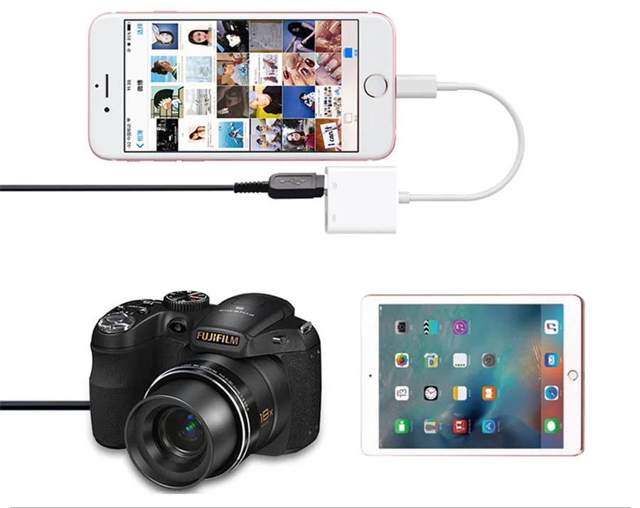 IOS Lighting splitter для OTG USB 3 камера ридер адаптер разъем комплект синхронизации данных концентратор кабель для iPhone X 8 7 6 6S Plus для IPad