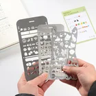 Многофункциональная линейка из нержавеющей стали, с отверстиями, Геометрическая фигурка кошки, трафареты для рисования шаблонов, металлическая линейка, инструмент для творчества, шаблон для дневника