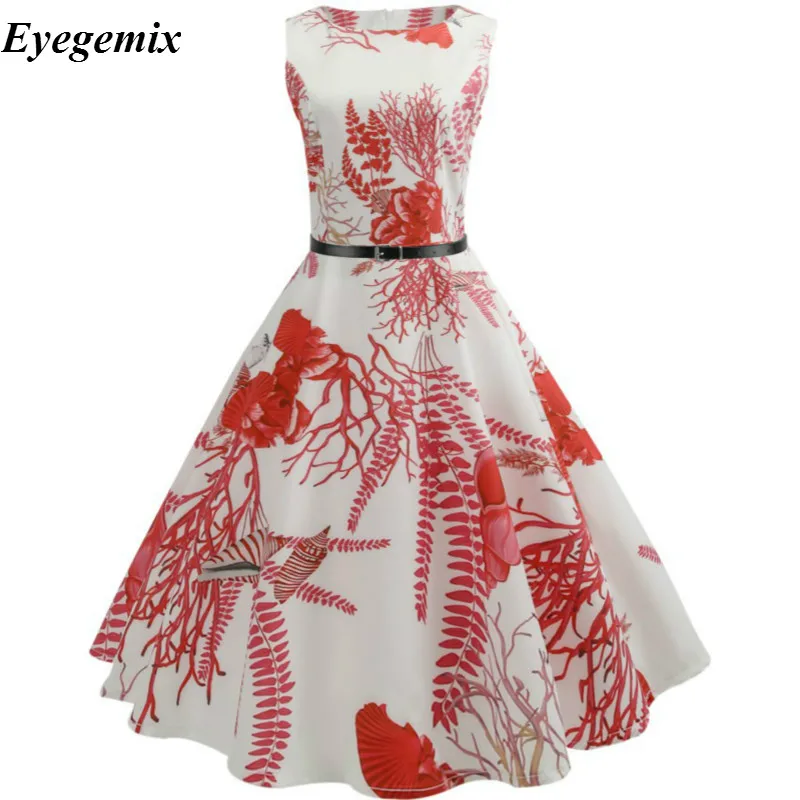 Летние женские платья, повседневные, цветочные, Ретро стиль, 50s 60s Robe Rockabilly Swing Pinup Vestidos, вечерние платья на День святого Валентина
