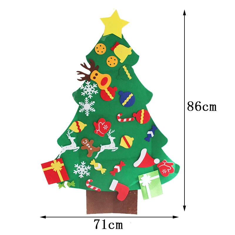 Christmas Tree 2 3D DIY фетровая Рождественская елка для малышей новогодняя Детская Подарочная игрушка искусственное дерево Рождественское украшение для дома подвесные украшения - Цвет: Christmas Tree 2