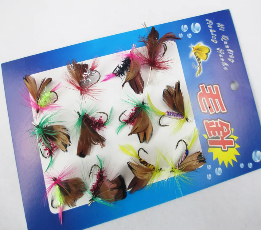 Летать рыболовные крючки 12 шт./компл. бабочка стиль лосось мушки форель одного