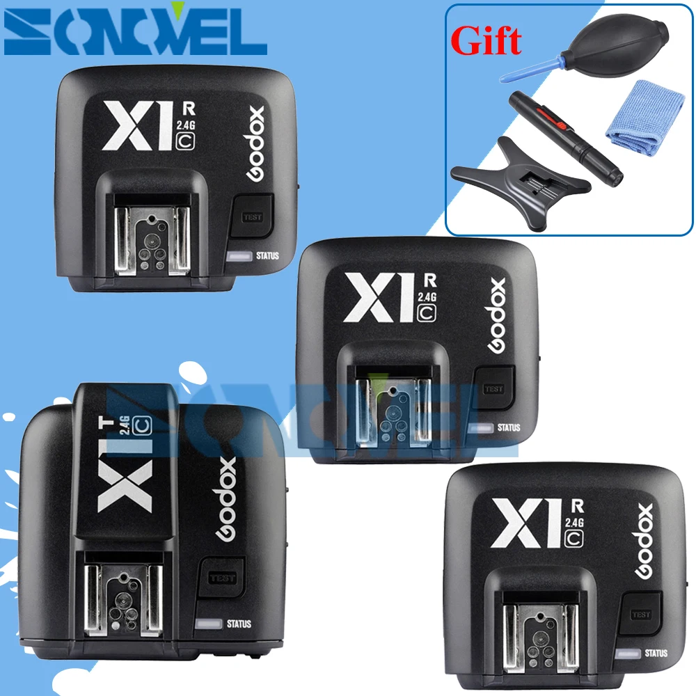 Godox X1C E TTL 2 4G беспроводной триггерный передатчик вспышки набор с 3 приемниками для