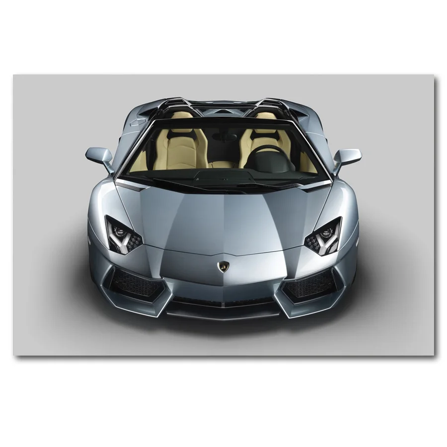 Роскошный автомобиль Aventador LP700-4 серебристый суперкар Плакаты и принты настенные