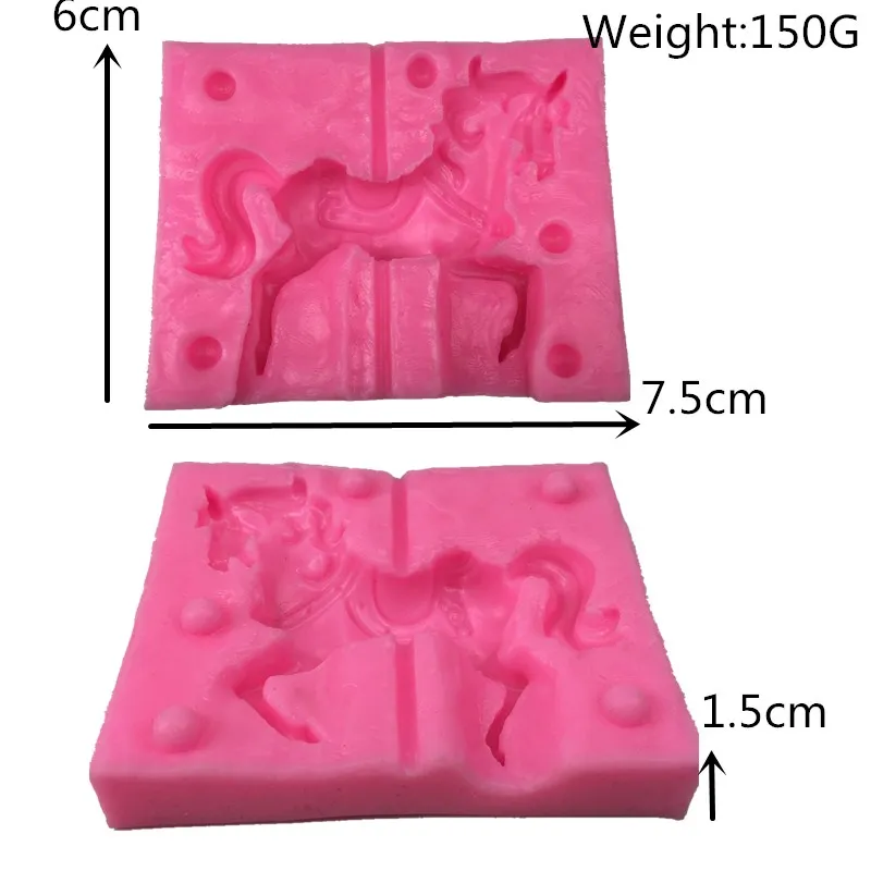 3D Карусель лошадь силиконовая форма для свечи формы мыла|baking mould|chocolate bakingfondant cake decorating tools |