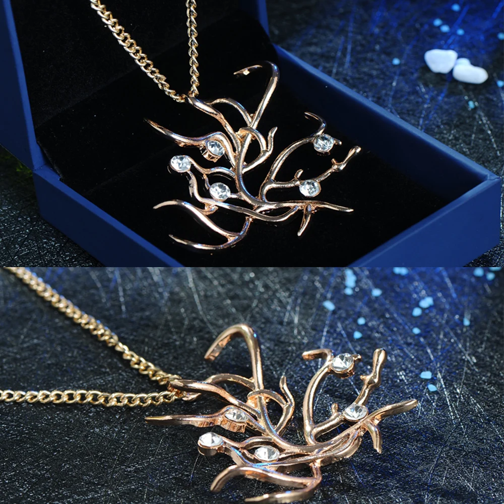 Ожерелье чудовища из красавицы и с золотым покрытием кристаллом розы ожерелье