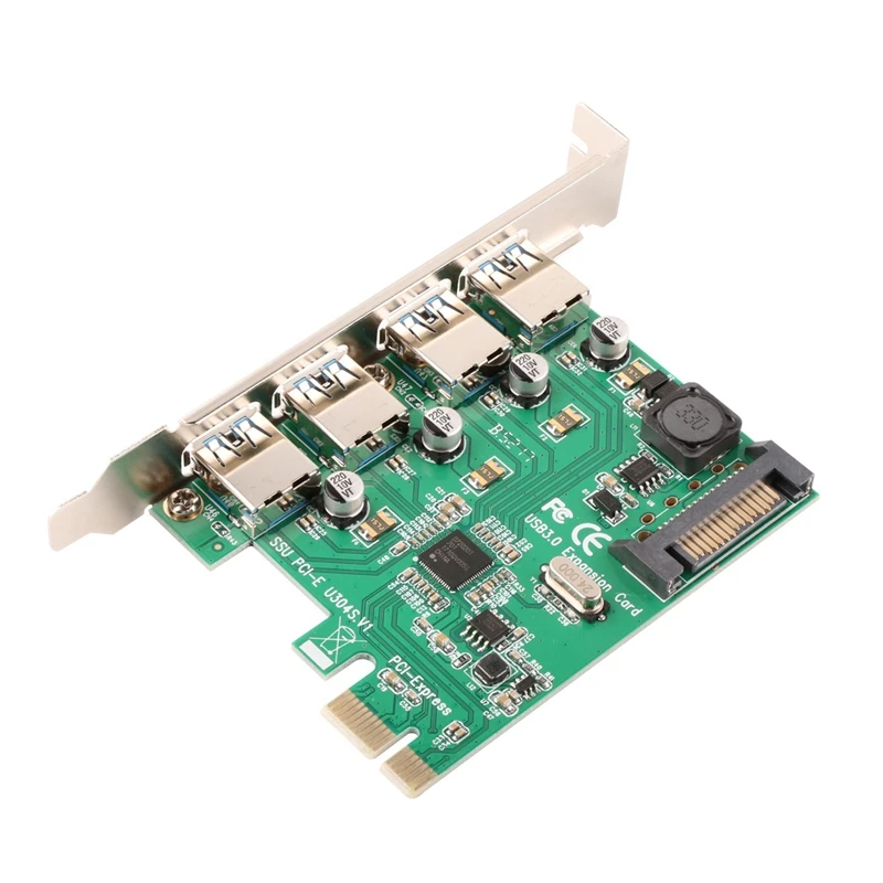 Супер скорость 4 порта Pcie к Usb 3 0 карта расширения с 15 Pin Sata разъем питания Usb3.0