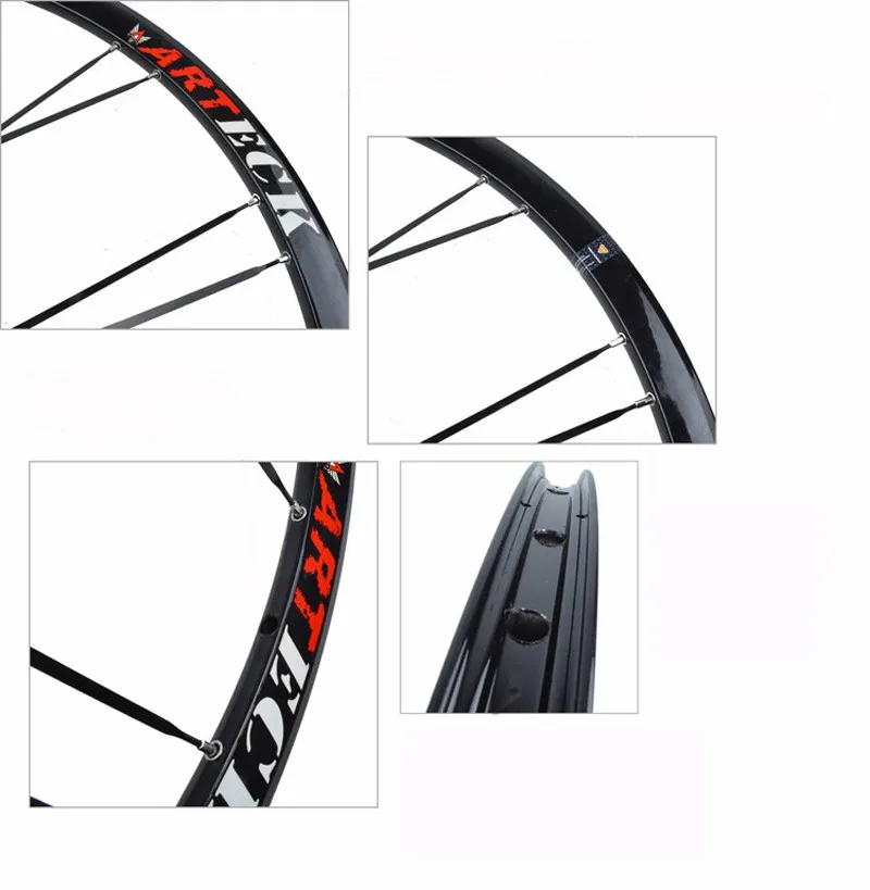ARTECK 26 дюймов 24 Отверстия MTB горный велосипед дисковый тормоз колеса концентраторы обод нож круг плоские спицы колесная