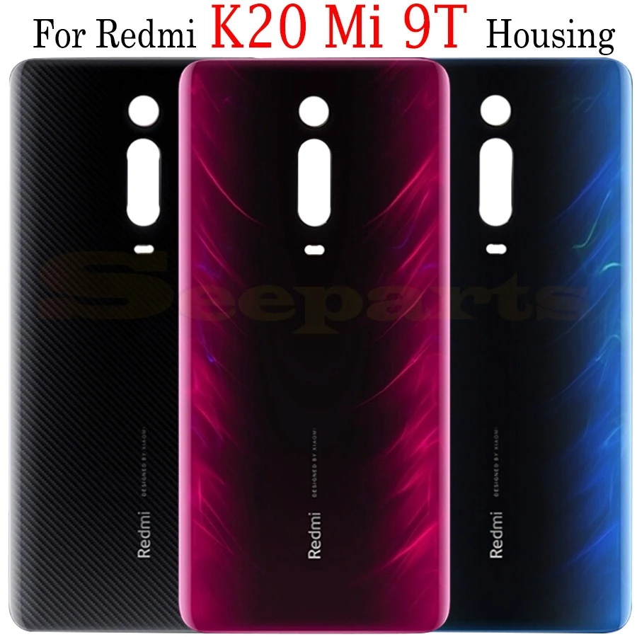 Чехол для Xiao mi Red mi K20 Pro mi 9T Pro, Задняя стеклянная панель, задняя крышка для задней двери, красная задняя крышка для mi K20, с клеевым покрытием, корпус для K20 mi 9T