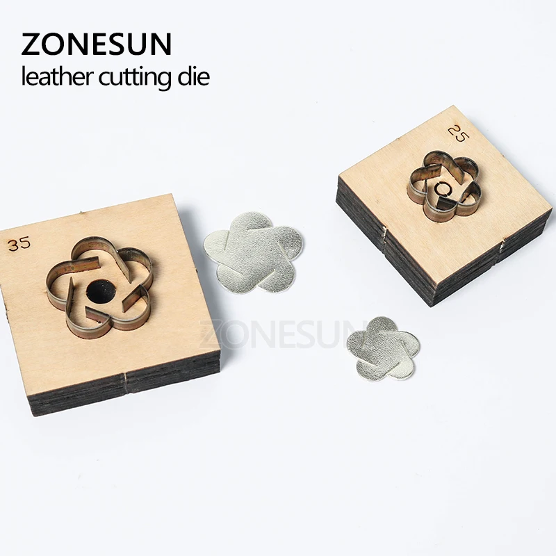 ZONESUN мяч цветок кожа резки Die DIY кольцо для ключей вырезать деревянный шаблон