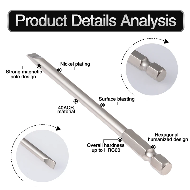Набор насадок для отверток 150 мм наконечник с прорезью магнитные прорези 2 0