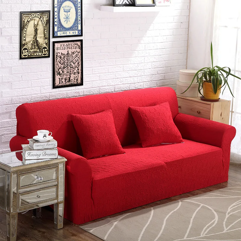 Плотный чехол для дивана с принтом вязаный жаккардовый тянущийся тканевый