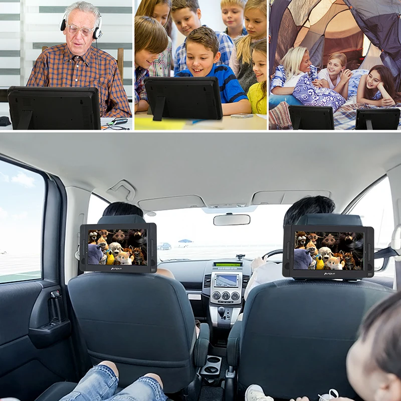 Тыква 10,1 ''портативный автомобильный подголовник двойной dvd-плеер HD TFT lcd двойной экран автомобильный монитор, DVD видео плеер Поддержка USB/SD/MMC/HDMI