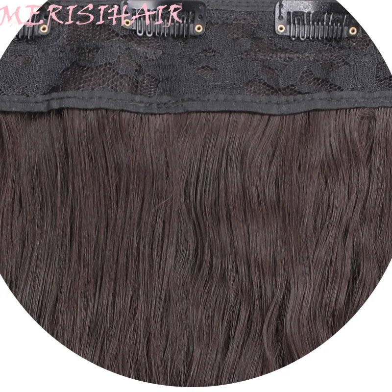 MERISI HAIR 24 Inch Long Water Wavy Hair 5 Clips In Hair Extensions for Women Synthetic Heat Resistant Fake Hair Pieces 6 Colors