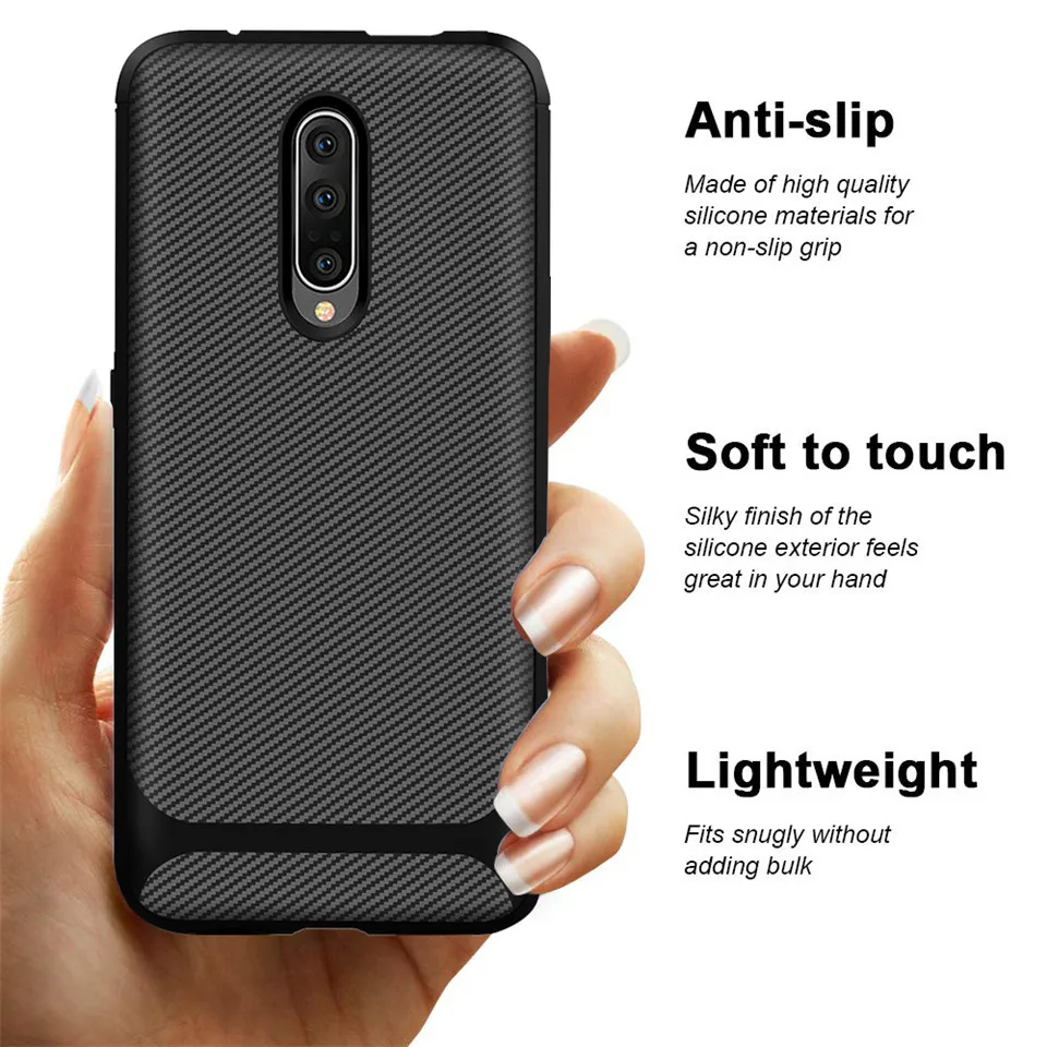 Чехол для Oneplus 7 Pro Мягкий Силиконовый противоударный чехол из углеродного
