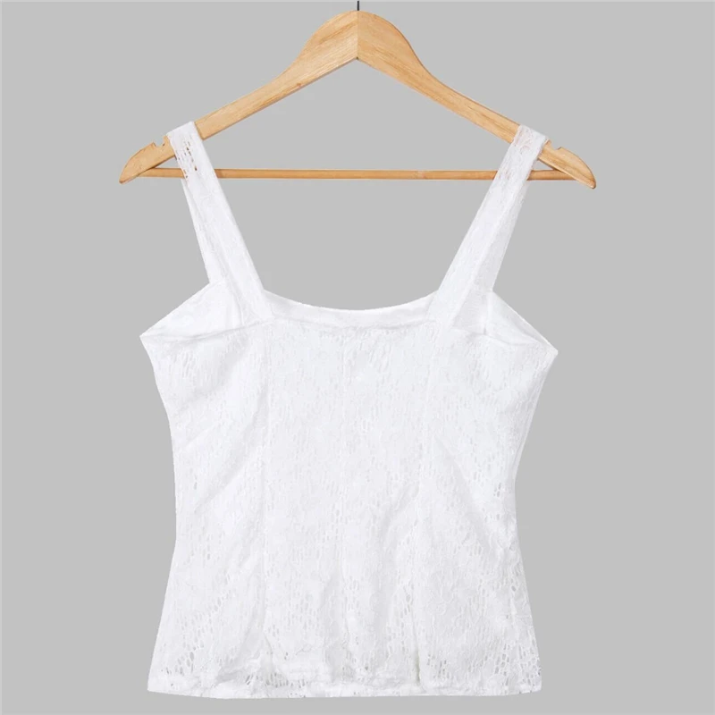 Новые женские топы футболки летние белые кружевные свободные без рукавов с