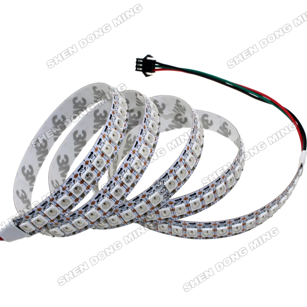 100 м/лот WS2812 светодиодные полосы пикселей, 144led 144IC/M DC5V встроенный IC белый/черный pcb светодиодный цифровой ce и rohs утвержденных