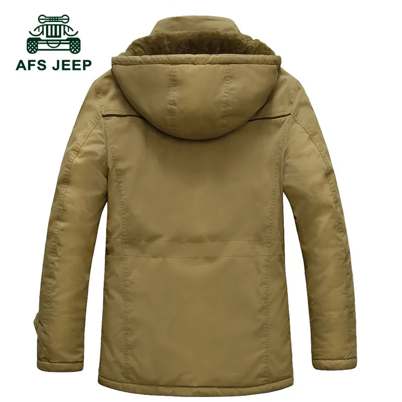 Зимние куртки бренда AFS JEEP, куртка, пальто, военная парка, Утепленная зимняя парка с меховым капюшоном, парка, куртка