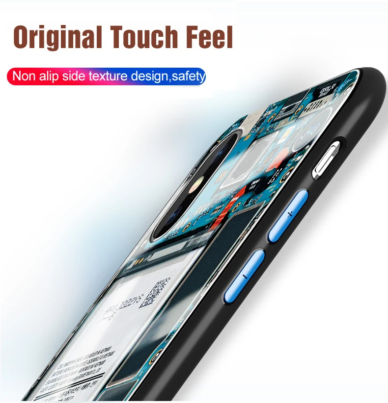 Чехол Vpower для iPhone XS Max, чехол из закаленного стекла для телефона, схема разборки для девочек и мальчиков, задний стеклянный чехол для iPhone X XS MAX XR