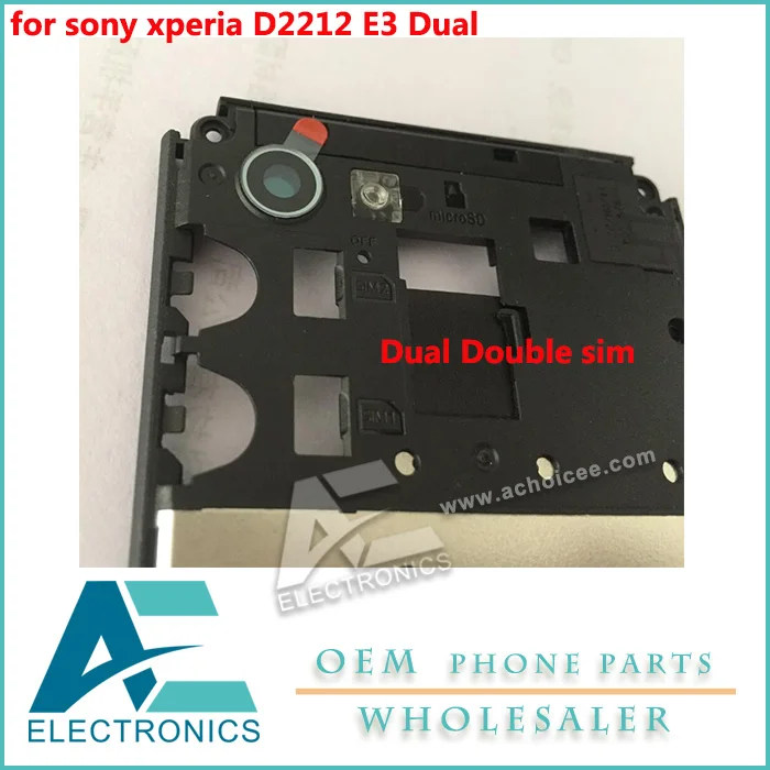 Для sony xperia D2212 E3 Двойной Держатель с двумя sim-картами слот для лотка полный корпус чехол задняя крышка рамка ободок Chassic корпус s
