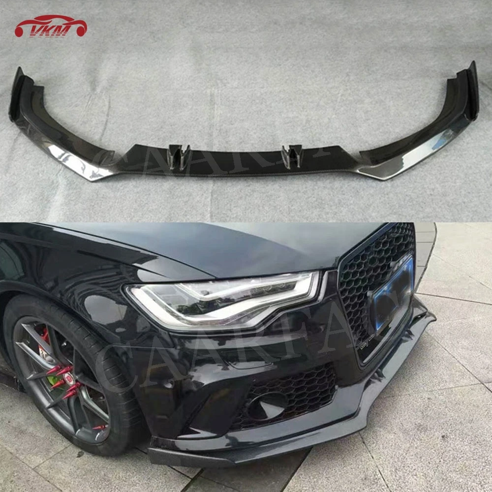 Передний спойлер для губ из углеродного волокна сплиттер Audi A6 RS6 A7 RS7 2012 2018 защита