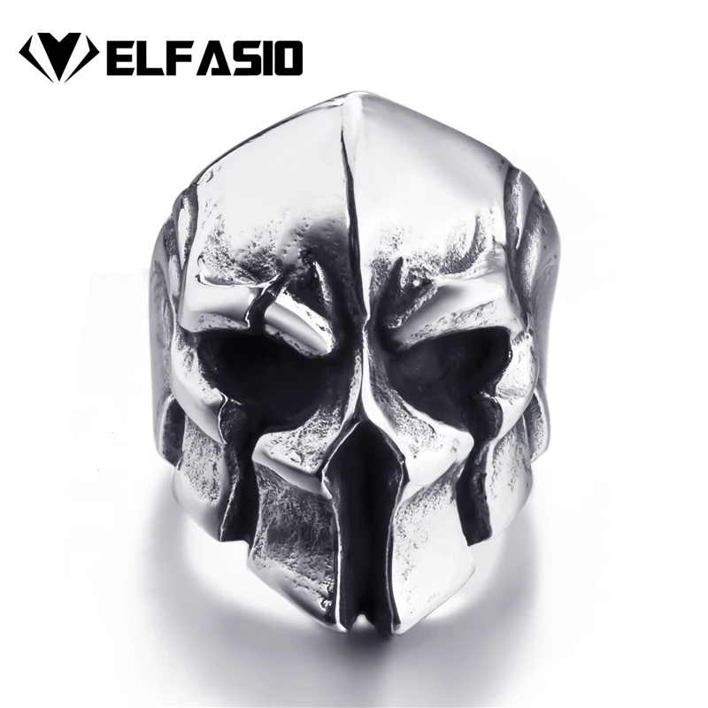 

Mens Boys Spartan Warrior Helmet Silver Tone Stainless Steel Ring Retro Jewelry